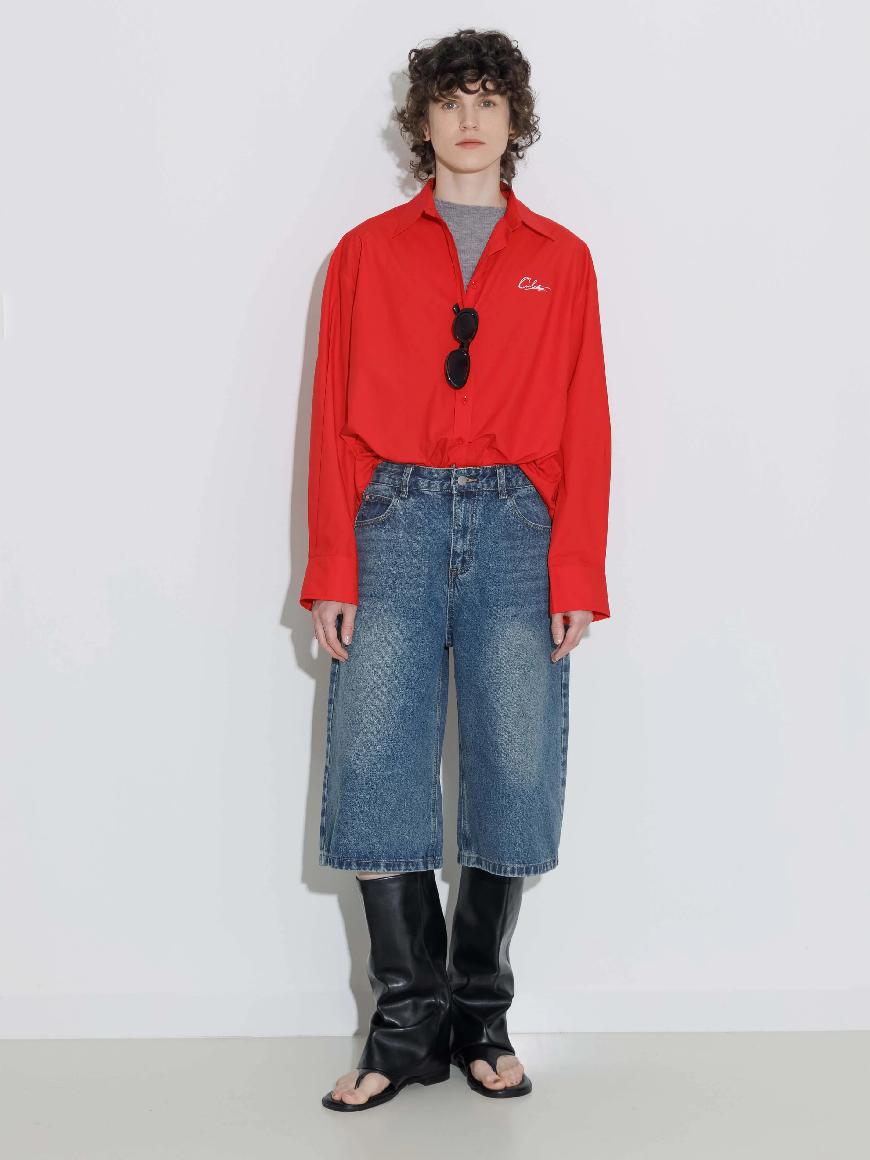 100% Cotton Embroidered Oversized Shirt