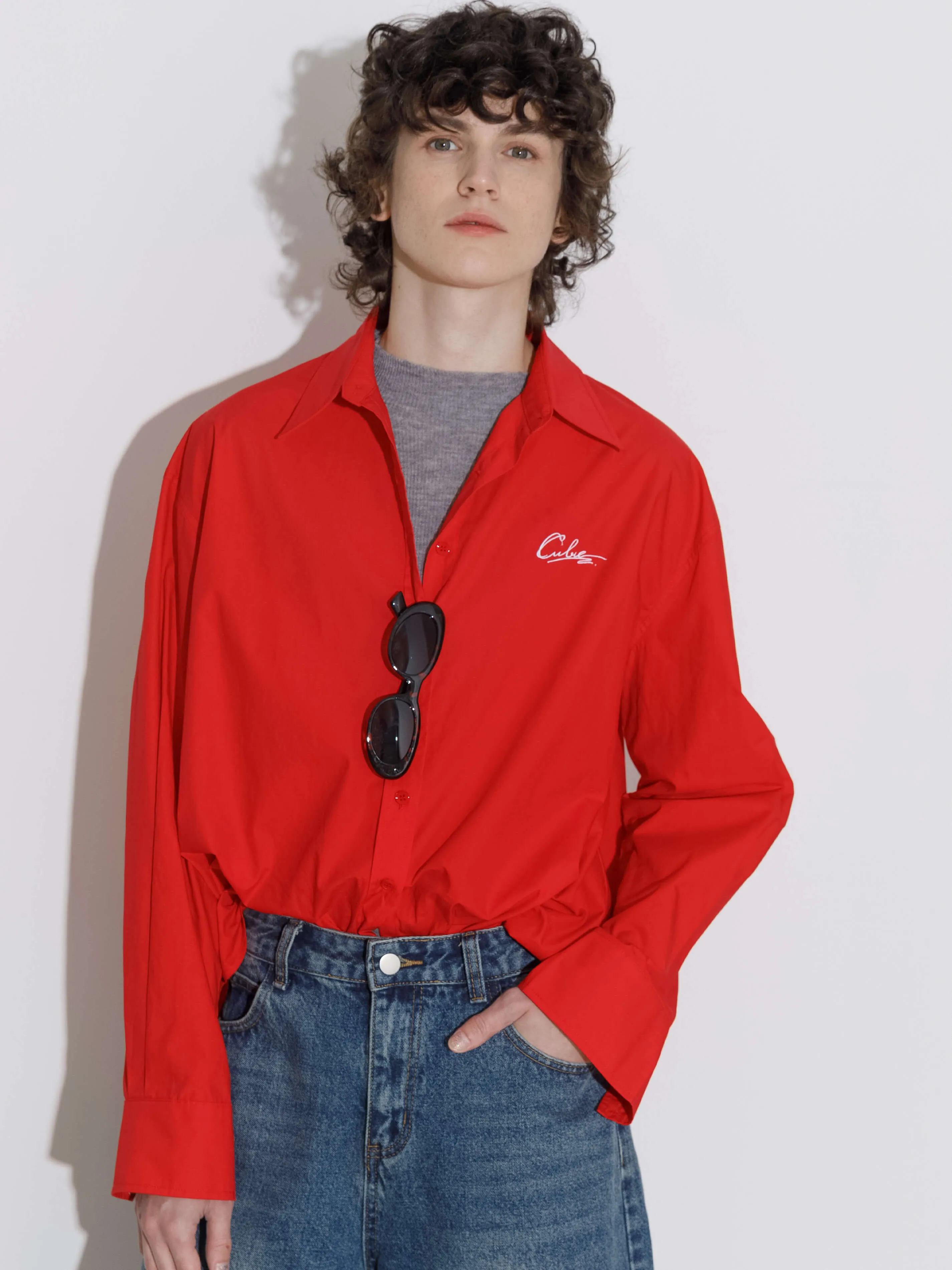 100% Cotton Embroidered Oversized Shirt