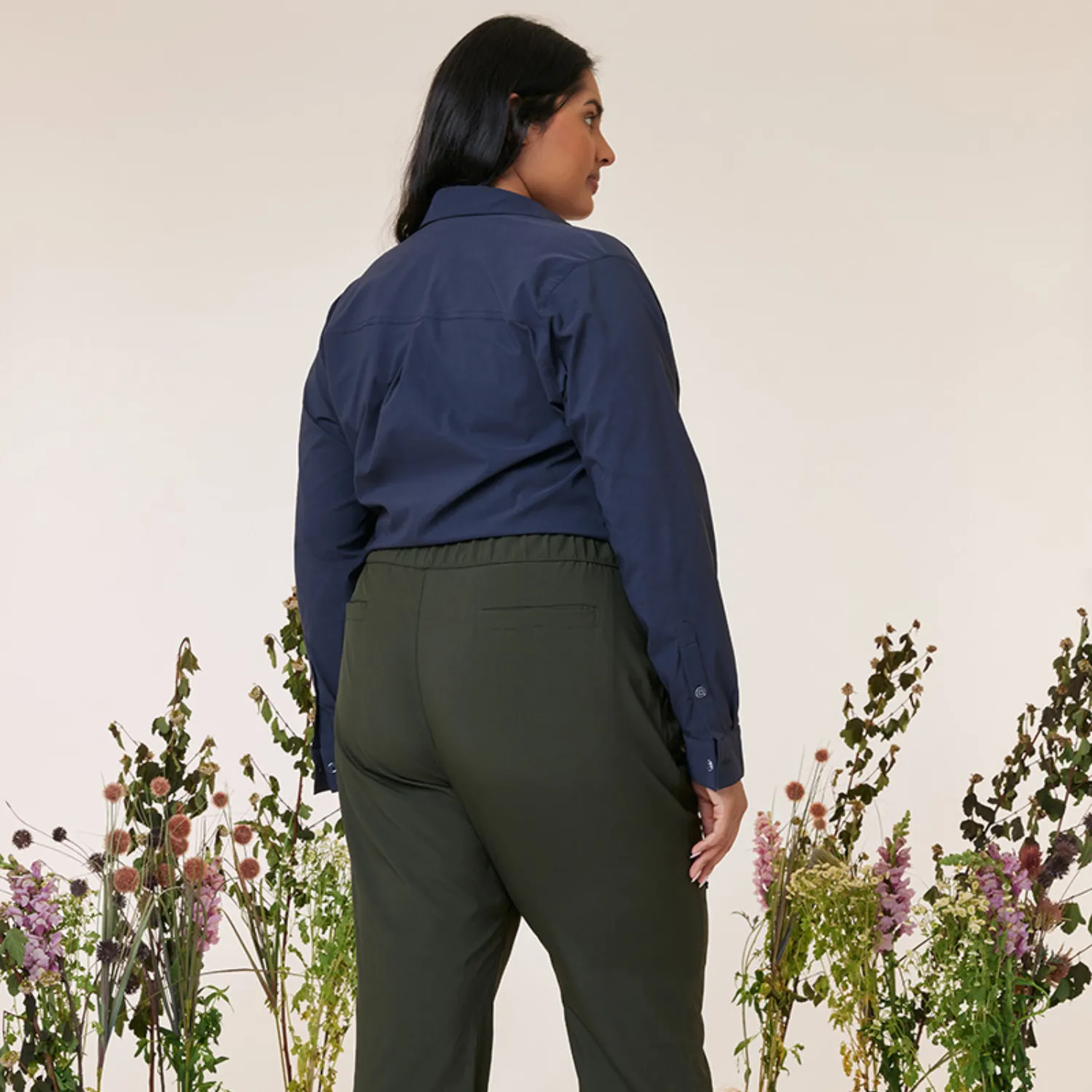 Amble Stirling Womens Plus Size Shirt Midnight Sizes 2XL - 4XL