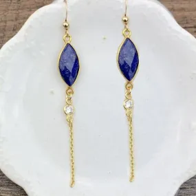 Bezeled Marquee Elegant Drop Earrings