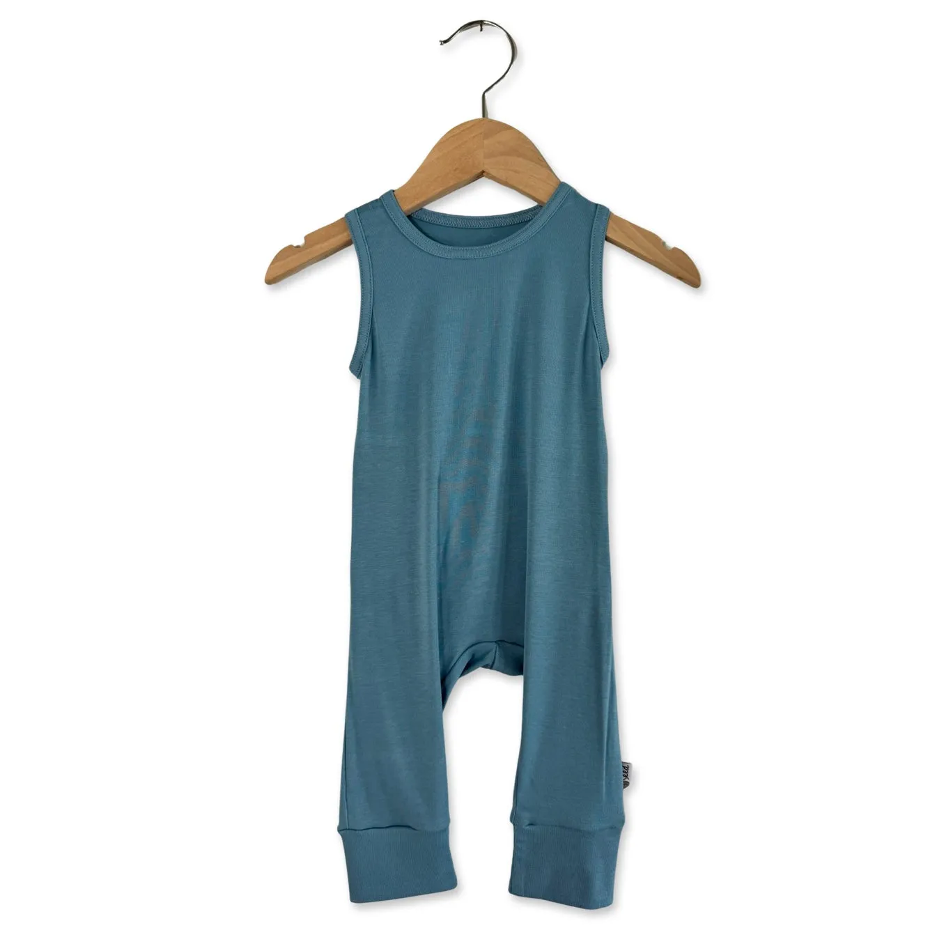 Blue Jay Mini Ribbed Sleeveless Romper
