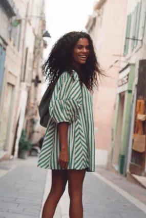 Free People: Bop Around Romper in Green