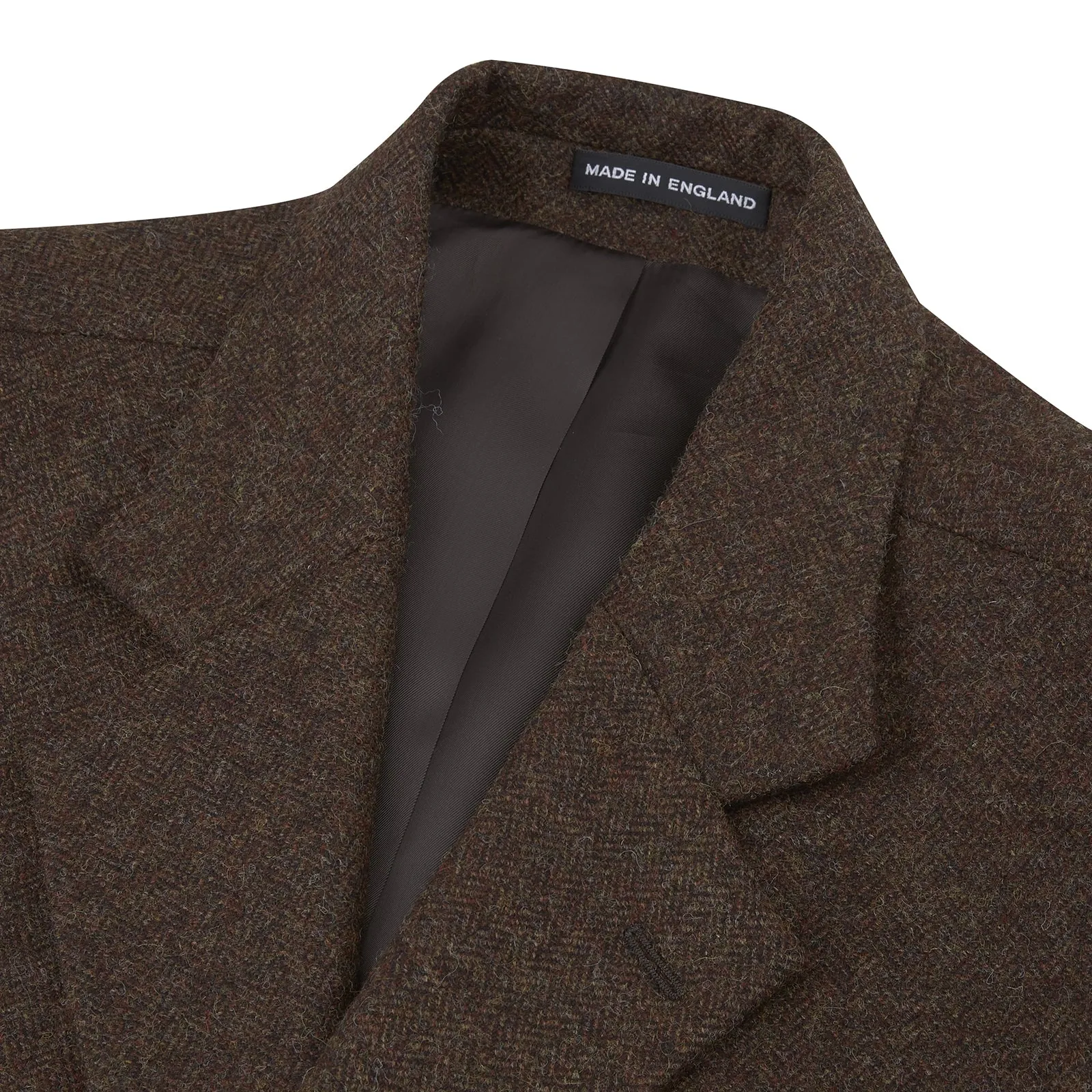 Hopton Brown Herringbone Wool Coat
