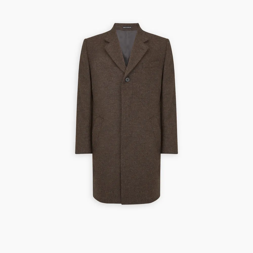 Hopton Brown Herringbone Wool Coat