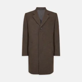 Hopton Brown Herringbone Wool Coat