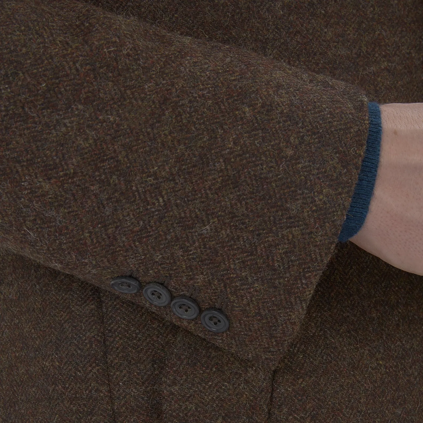 Hopton Brown Herringbone Wool Coat