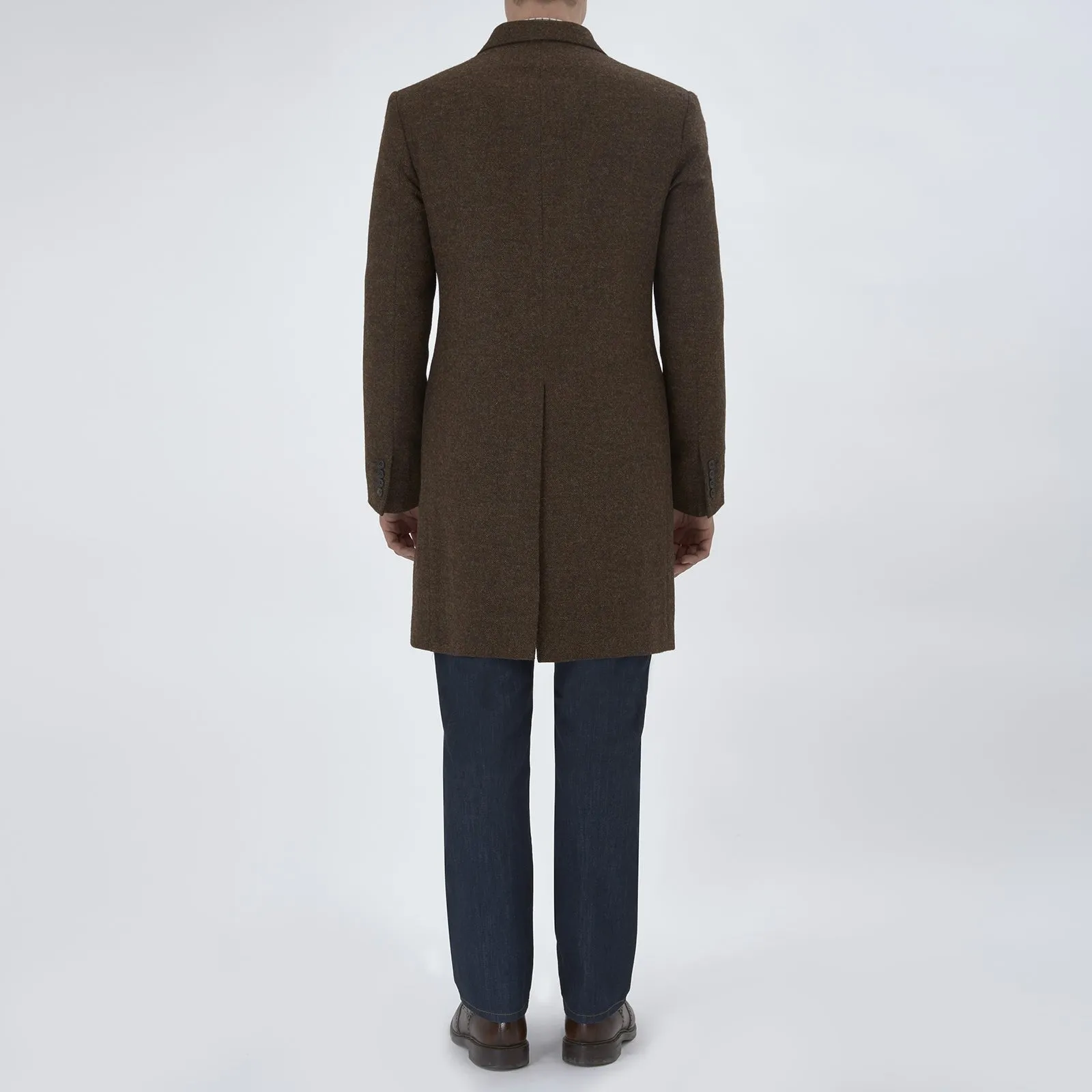 Hopton Brown Herringbone Wool Coat