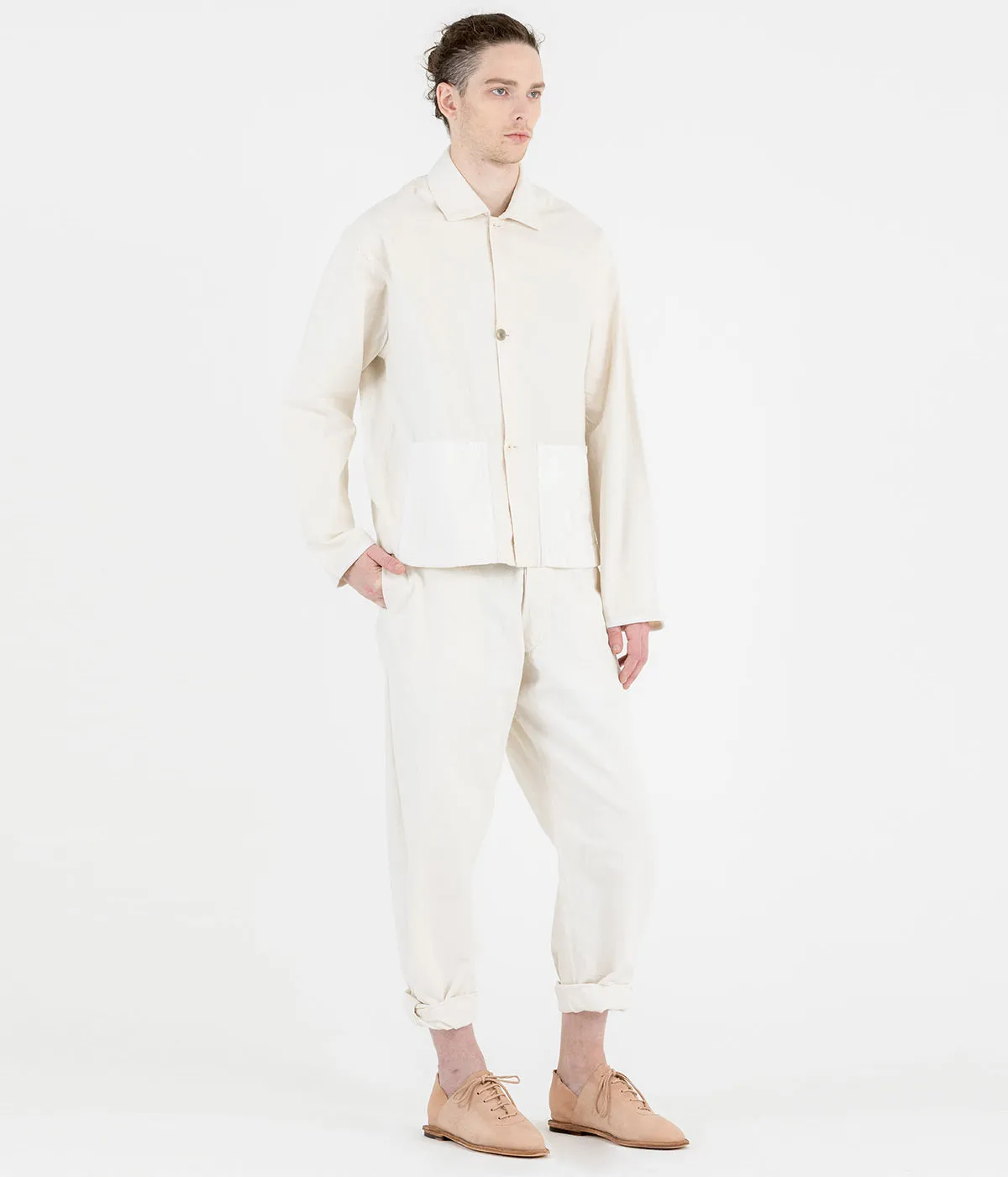 Ivory White Canvas Denim Jeans