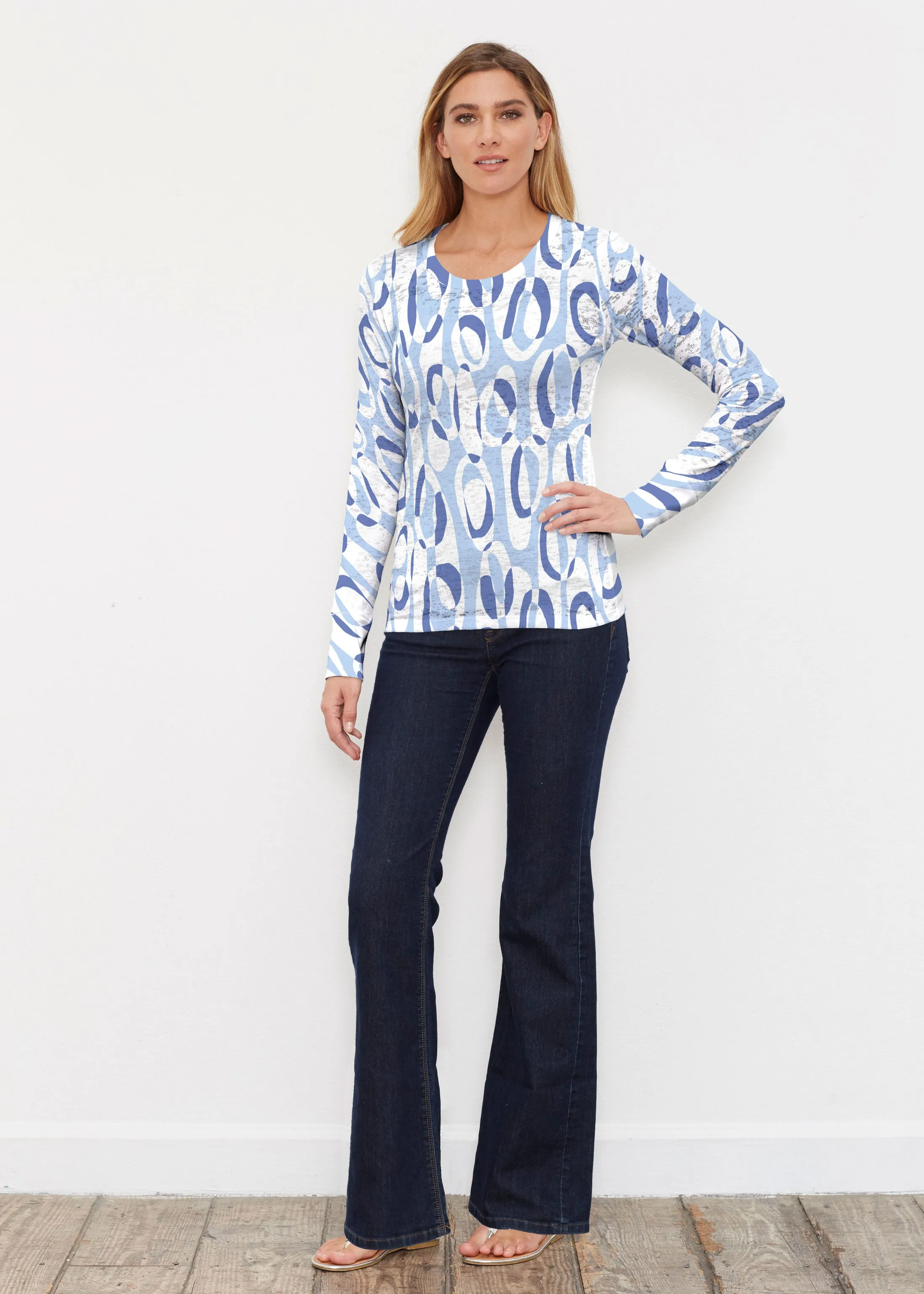 Loop ta Loop Blue (8086) ~ Thermal Long Sleeve Crew Shirt