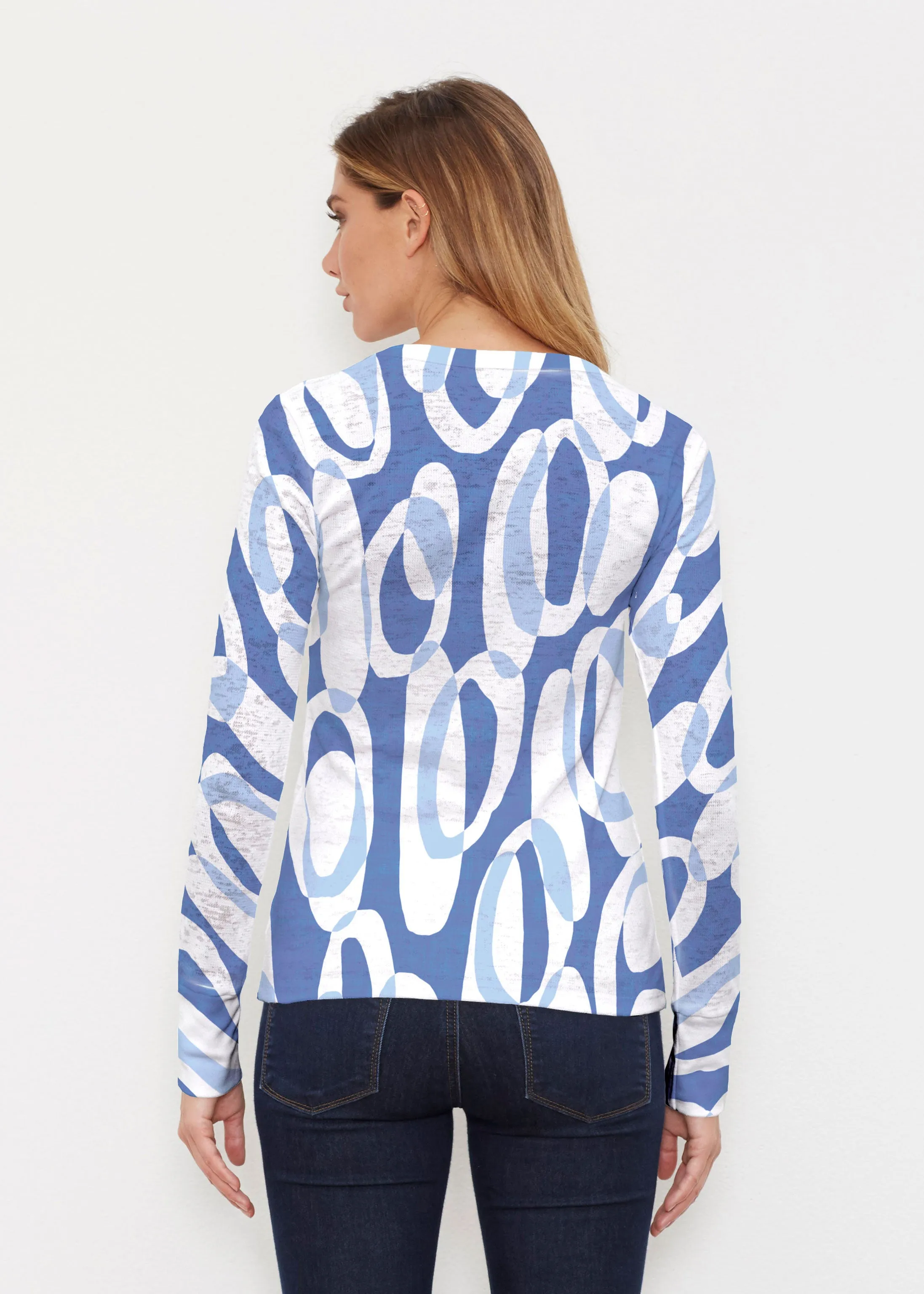 Loop ta Loop Blue (8086) ~ Thermal Long Sleeve Crew Shirt