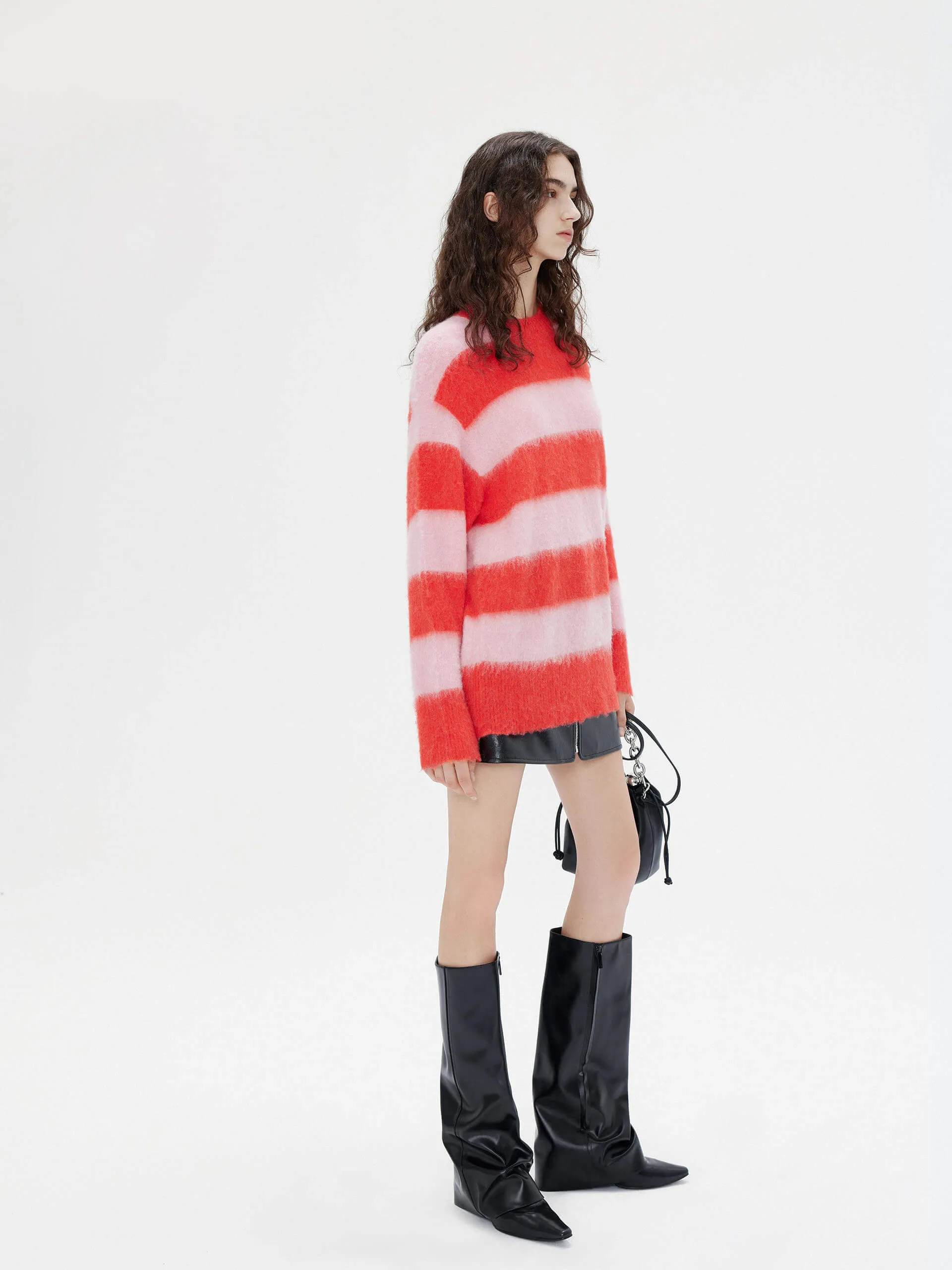Loose Striped Knit Sweater
