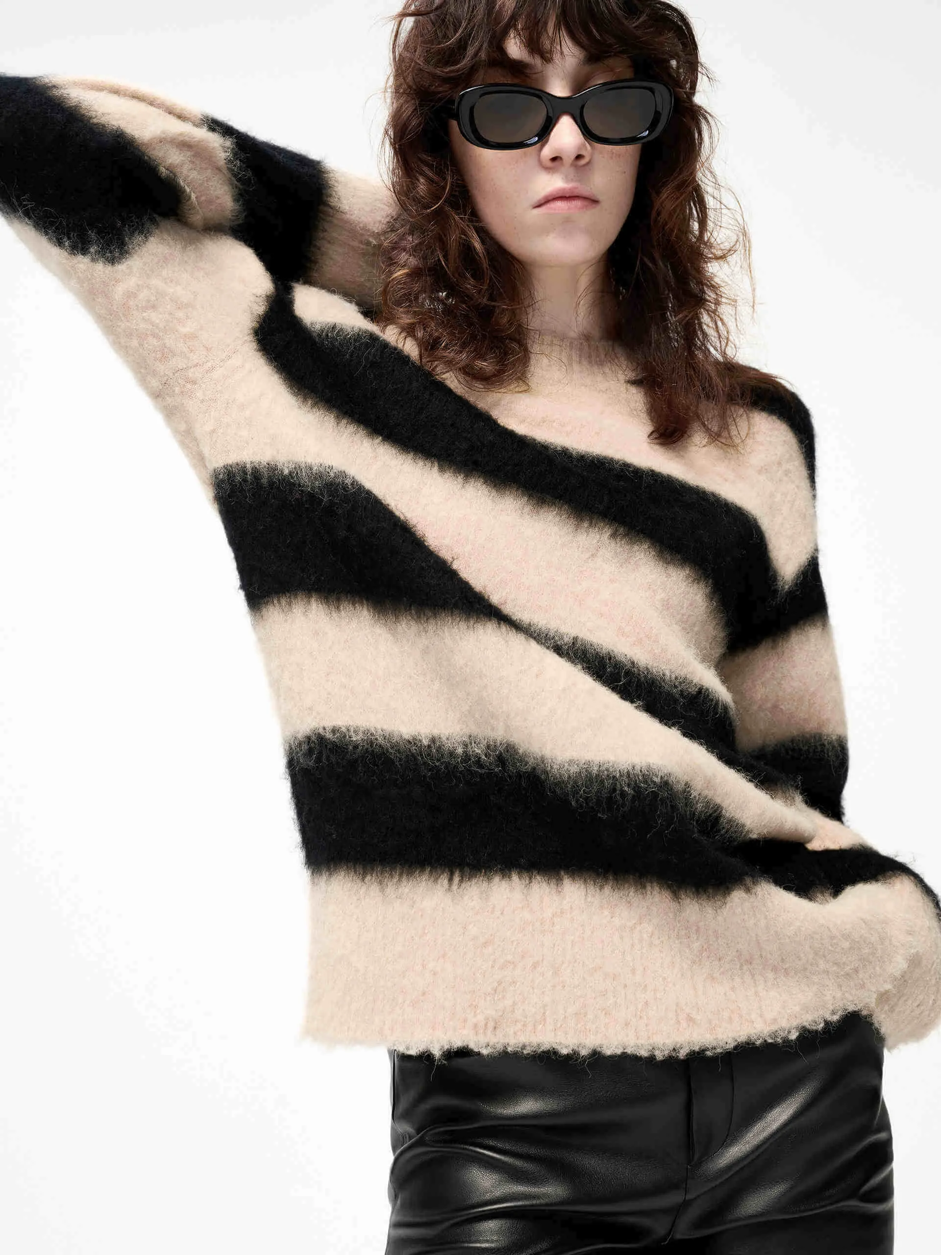 Loose Striped Knit Sweater