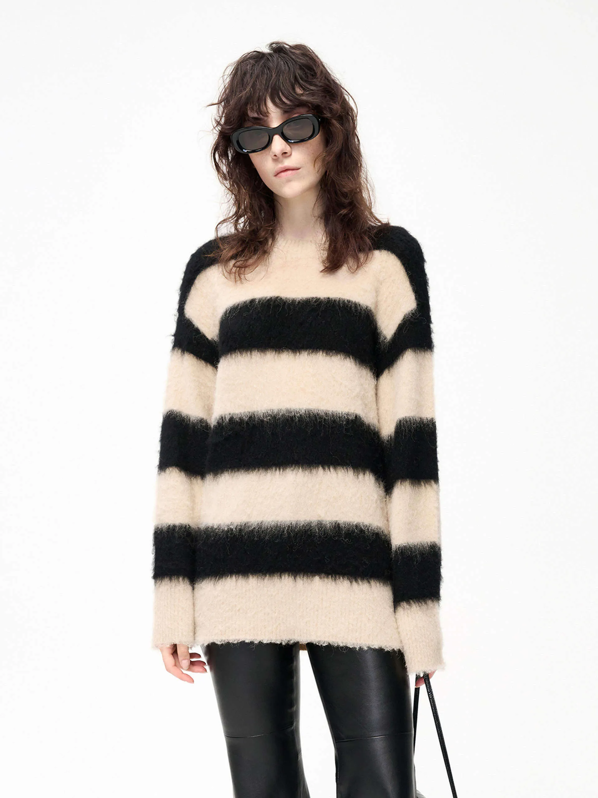 Loose Striped Knit Sweater