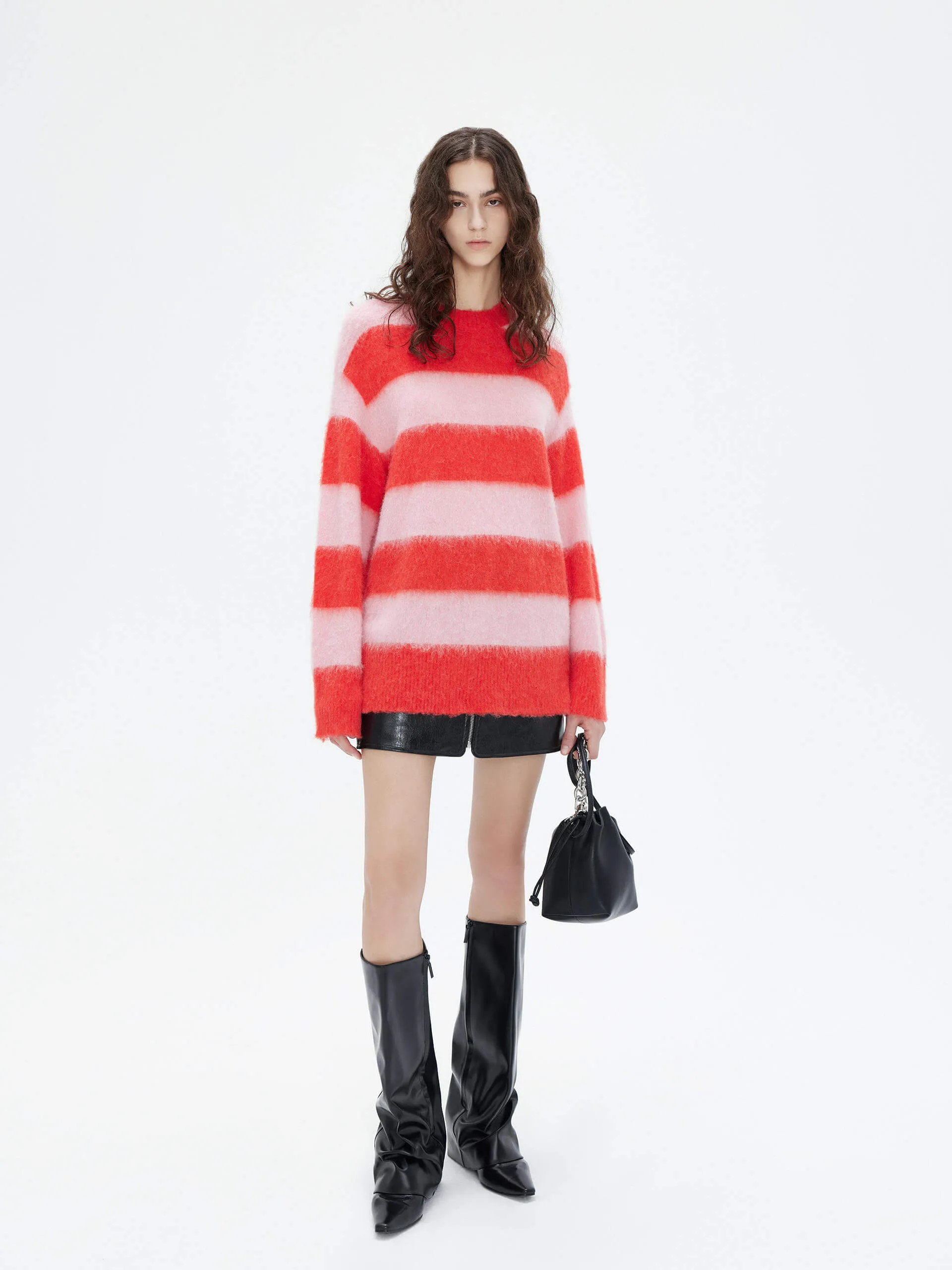 Loose Striped Knit Sweater