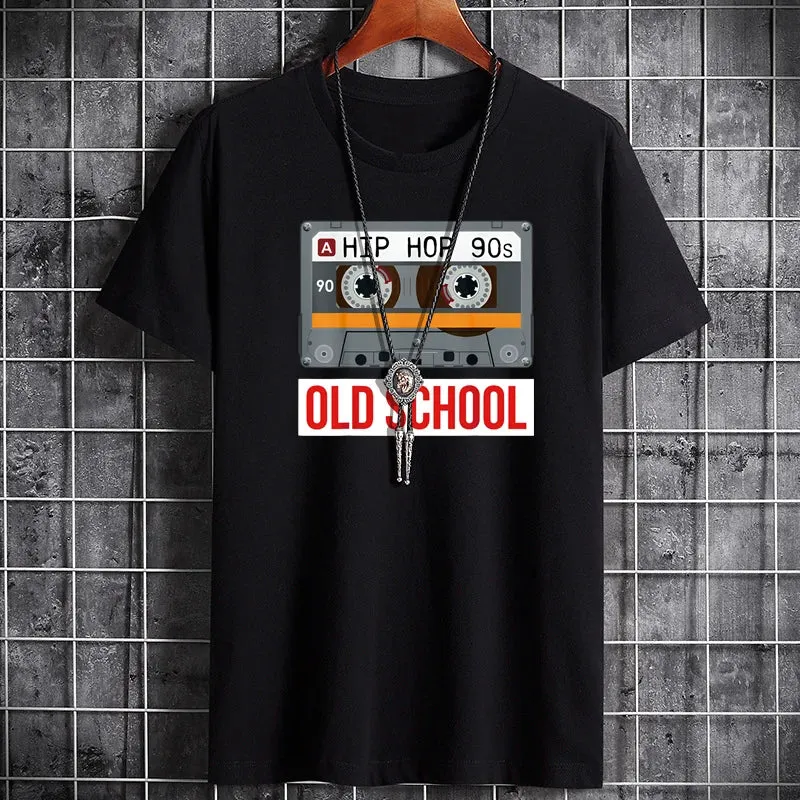 Men's Summer Cotton T-Shirt - Retro Printed Loose Fit Tee
