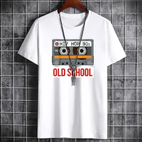 Men's Summer Cotton T-Shirt - Retro Printed Loose Fit Tee