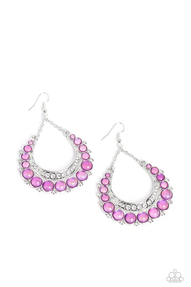 Paparazzi Earring ~ Bubbly Bling - Purple