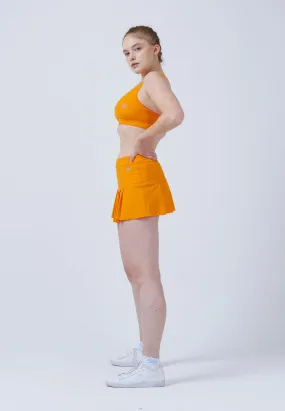 Pleated Tennis Skort, orange