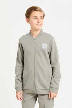 Senior Boys Ecru Embroidered Sweatshirt