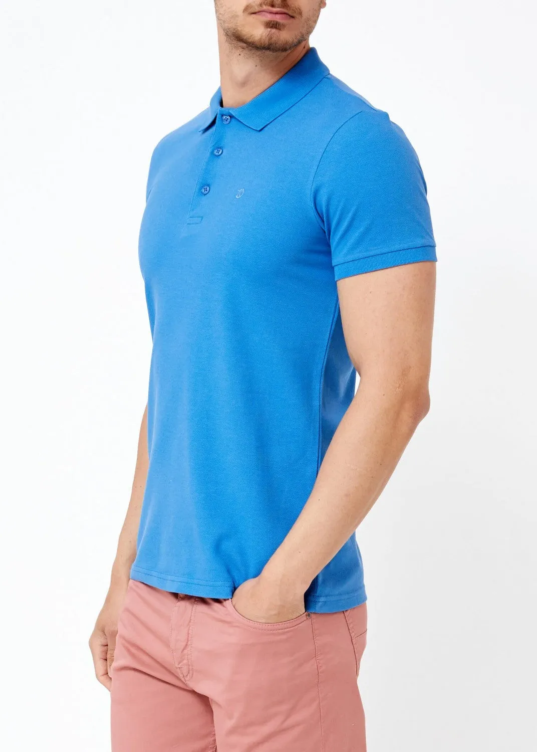 Sidiou Group Men's Oversize Blue Polo T-shirt