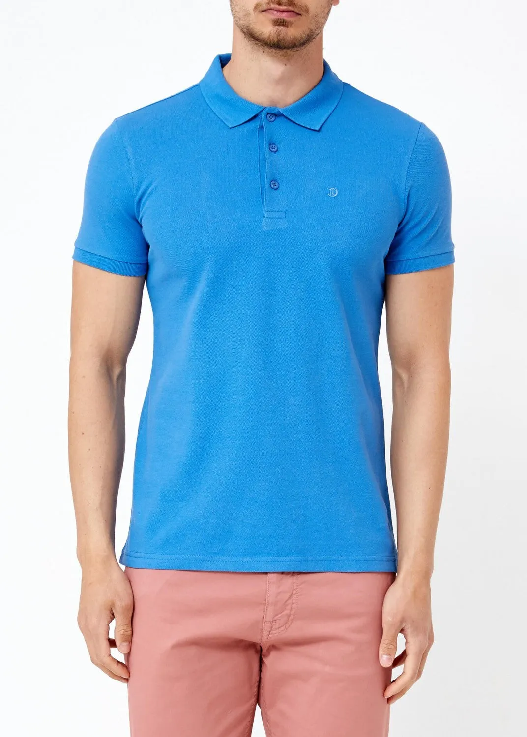 Sidiou Group Men's Oversize Blue Polo T-shirt