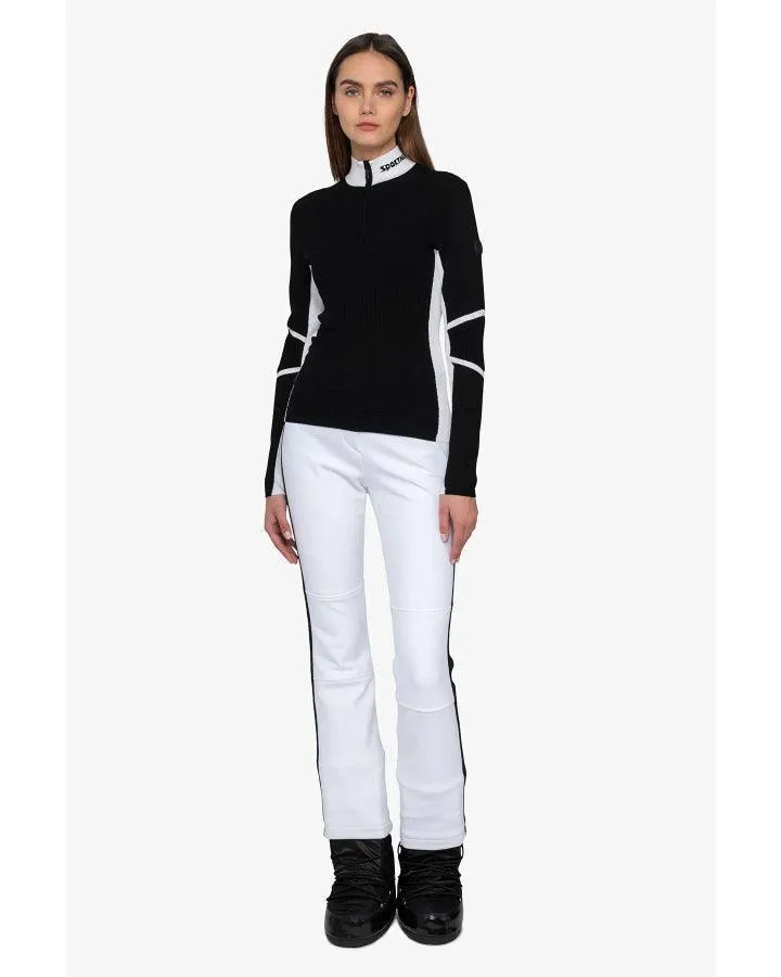 Sportalm Rib Knit Stand Collar Sweater With Contrast Details