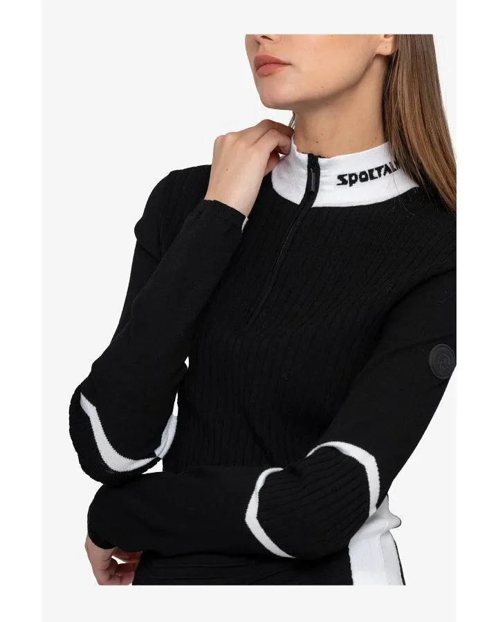 Sportalm Rib Knit Stand Collar Sweater With Contrast Details