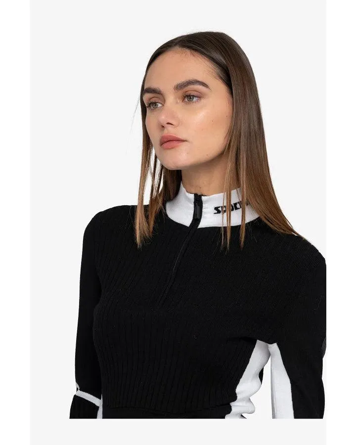 Sportalm Rib Knit Stand Collar Sweater With Contrast Details