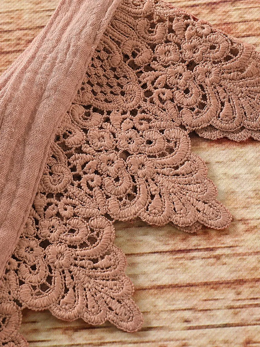 Summer Fashion Baby Girl Solid Color Lace Pinafore Dress